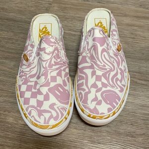 6.0m 7.5w platform classic slip on mule stacked vans, wavy daze multi